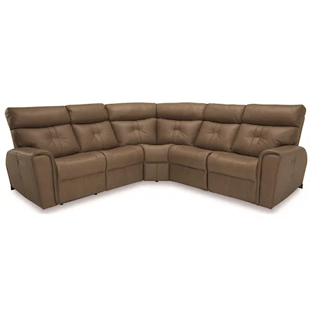 Contemporary Corner Sectional Power Recliner with Power Headrests